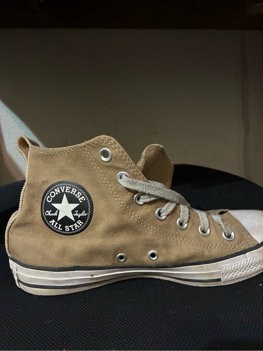 Converse Kids High Top Sneakers in Tan Canvas